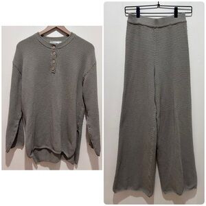 Park Adelyn Knit Sweater Set - Long Sleeve Top & Wide Leg Pants - Women’s Small